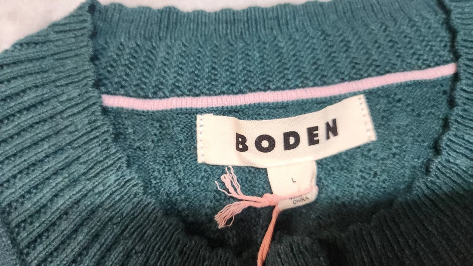 Cárdigan Boden Drake Verde Grande Diane Pointelle Mezcla Cachemira Nuevo con Etiquetas Foto 2 de 4