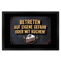 Totenkopf FußMatte XL In 40X60 Cm Mit Kuchenwarnung FüR Vintage-Fans