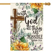 Christian House Flag Bible Verse 28x40 Inch Spring Summer Large Outdoor Flag