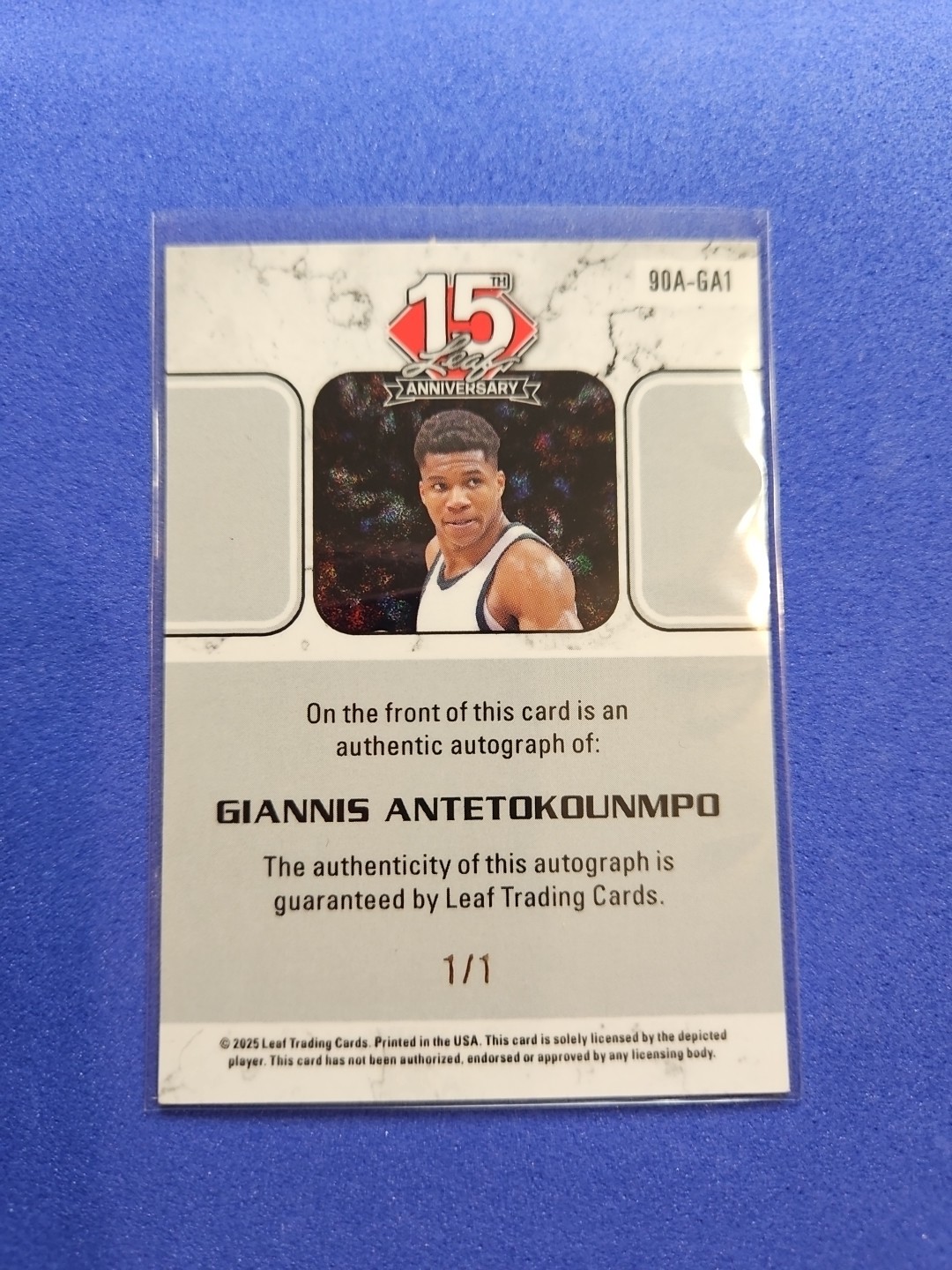 2025 LEAF GOLD SUPERFRACTOR 1/1 AUTO GIANNIS ANTETOKOUNMPO MILWAUKEE BUCKS MINT! view 15
