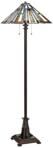 Quoizel Maybeck 62" High Valiant Bronze Tiffany-Style Floor Lamp - Picture 2 of 4