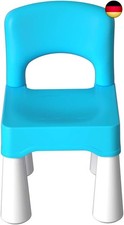 burgkidz Kunststoff Kinderstuhl bis 100 kg Belastbar, Kinder Stuhl Blau von