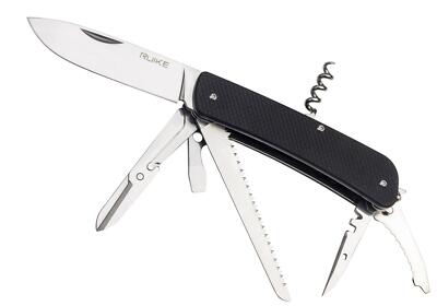 Ruike Knives Criterion L42-B Multitool Knife 3.4'' Blade Black G-10 - 19-Function