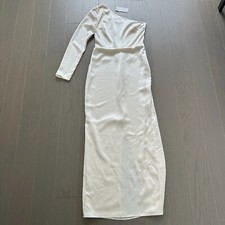 Reformation Winifred Satin Ivory White One Shoulder Dress Wedding Fior di Latte