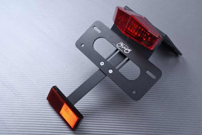 Support de plaque Kawasaki KLX 250 avec feu stop rouge et catadioptre pour modèles 2009-2013