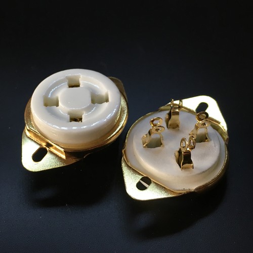 Enchufe de tubo de cerámica estilo EE. UU. de 10 piezas chapado en oro para 274A 300B 811A 801 811 - Imagen 1 de 7