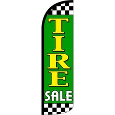 Tire Sale Green 3 ft X 11 1/2 ft Windless Swooper Flag Flag Only 