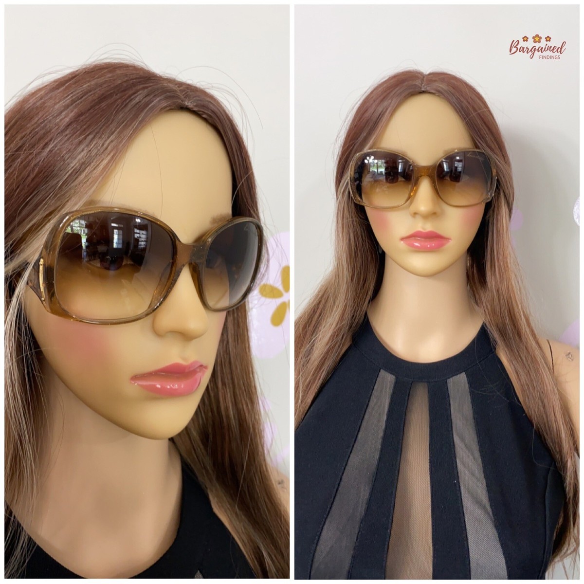 Authentic LOUIS VUITTON Brown Speckling Acetate Frame Gina