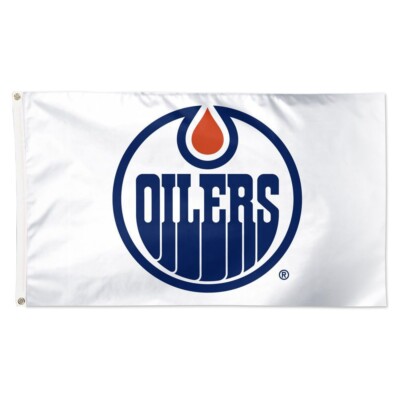 Edmonton Hockey Team White Memorable Flag 3x5 ft Oilers Fan Wall Decor Banner