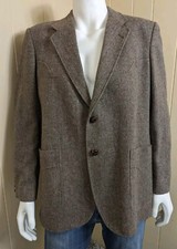 Vintage Kenny Rogers Circle S Wool Blazer Leather Buttons Elbow Patches Mens