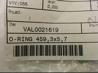 O-RING 459.3 x 5.7, LOT OF 2, N1B