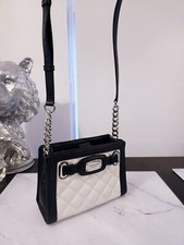 Michael Kors bag Quilted Leather Crossbody Handbag womens black & white