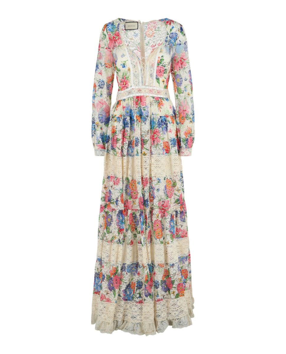 Gucci Womens Ken Scott Print Dress With Lace | eBay Gucci Womens Ken Scott Print Dress With Lace | eBay
