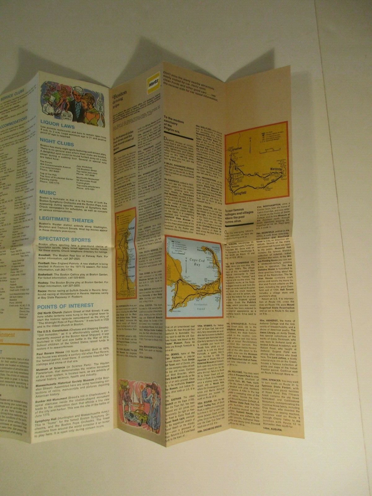 Vintage 1971 Hertz Car Rental Boston Massachusetts City Travel Road MapM6 eBay