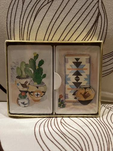 Vintage Sun Capers Double Deck of Plastic Playing Cards Southwest Cactus New!