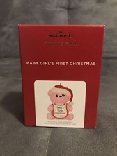 BABY GIRL'S FIRST CHRISTMAS PINK TEDDY BEAR 2021 Hallmark Ornament