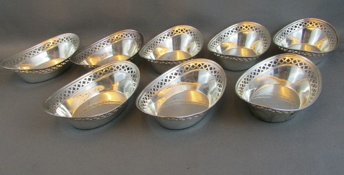 RARE 1800's Watson Sterling Silver Finger salts or nut 8 Dish set #9134 (4.7oz)