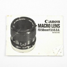 Canon - FD 50mm f/3.5 Macro Lens Instruction - Manual Booklet