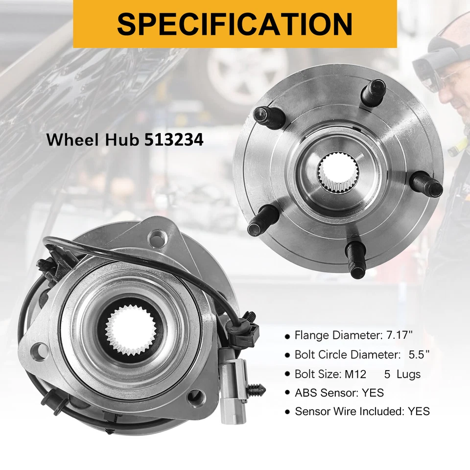 2 Front Wheel Hub Bearing For Jeep Grand Cherokee 2005-2010 Commander 2006-2010 Foto 4 de 4