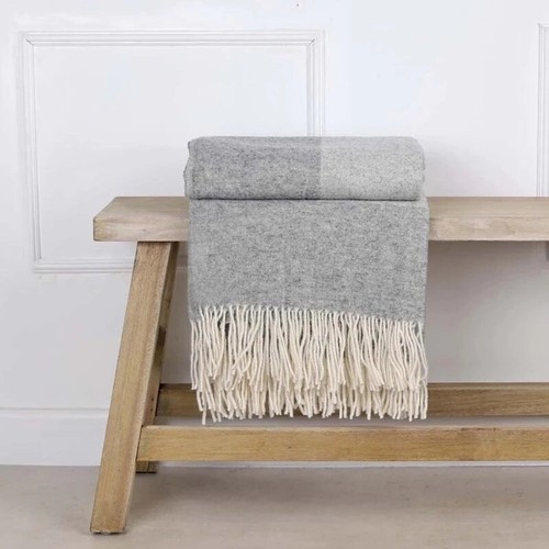 Biggie Best Grey Pure Wool Throw Blanket Chair Bed Sofa Throw BNWT eBay