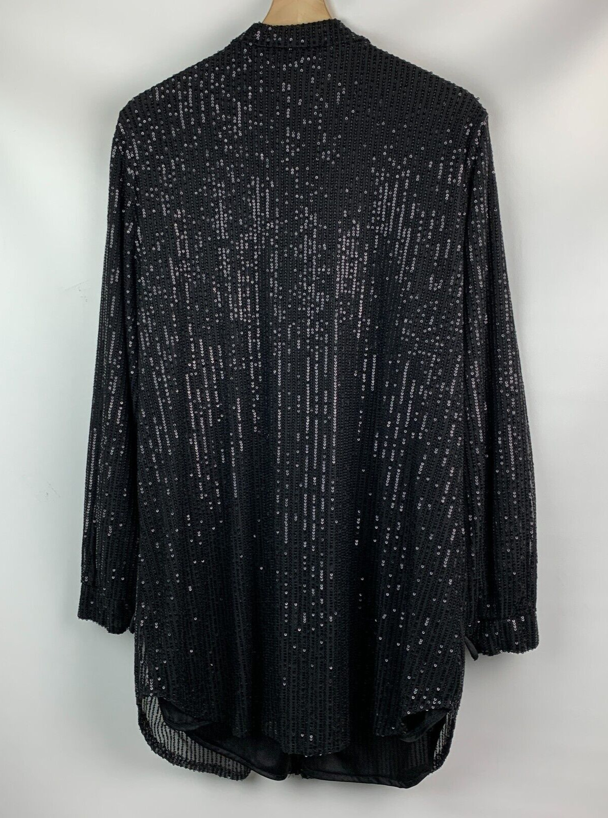 Unbranded Jacket Black Sequin Collared Buttons Lo… - image 2