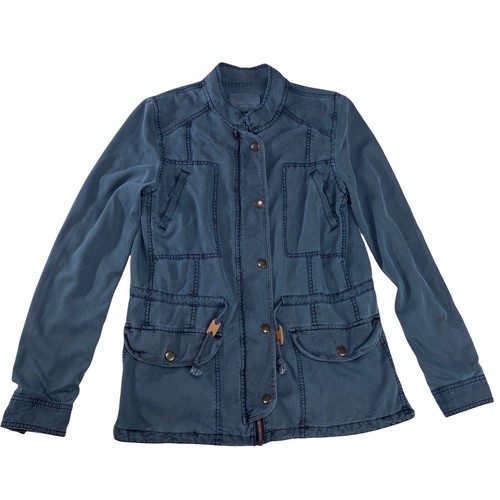 Hinge Designed In Seattle Women’s Military Style Jacket Blue Size A Pockets - Picture 10 of 12