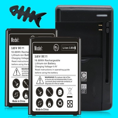 2x 3220mAh Standard Battery Desktop Charger for LG Rebel 4 LTE L211BL Cellphone