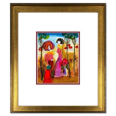 Moshe Leider, Framed Original Mixed Media Watercolor Painting, Hand Signed