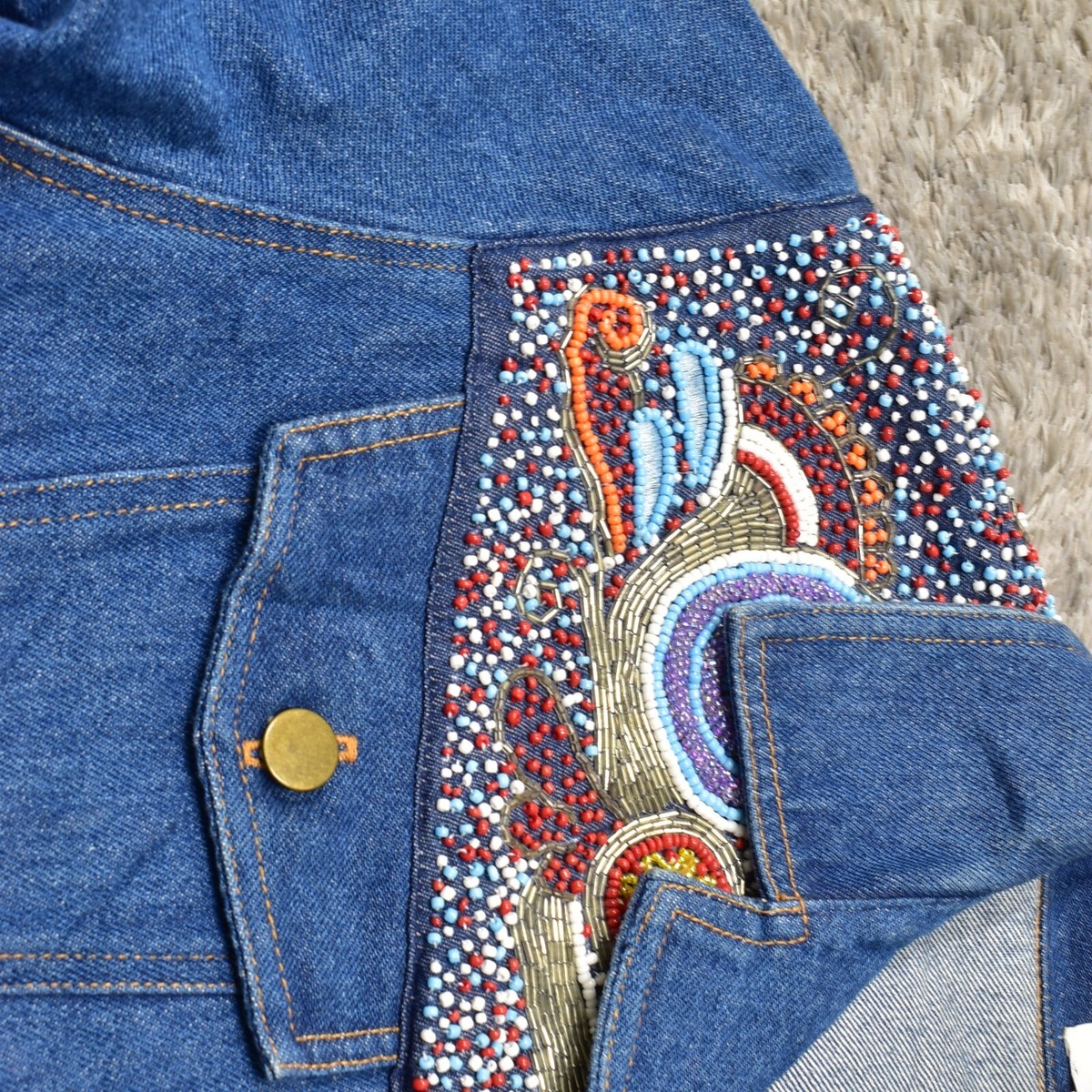 KK88 Design Women's Size M Denim VTG Made in USA Jacket Blue