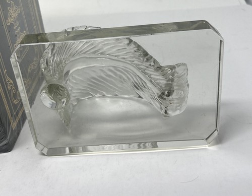 Pair of Vintage Clear Glass Acanthus Leaf Bookends - NICE! - Picture 8 of 8