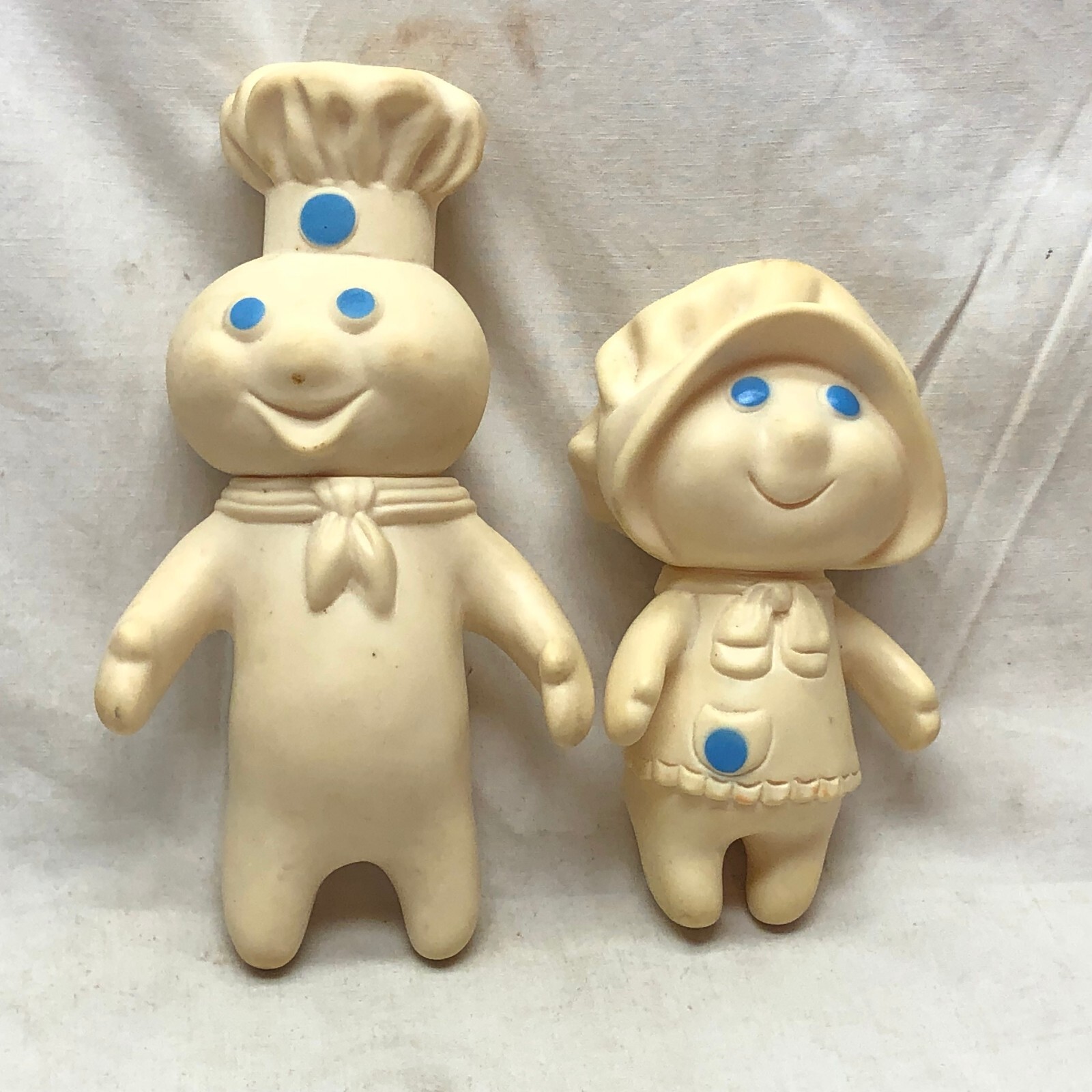 Vintage 1970's Rubber Pillsbury Dough Boy And Girl THE PILLSBURY