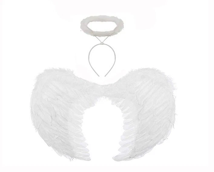 White Angel Fairy Wings and Halo Halloween Christmas Fancy Dress Costume