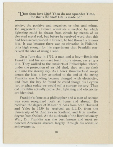 Libretto vintage 1933 Benjamin Franklin John Hancock Mutual Life Insurance Company - Foto 11 di 24