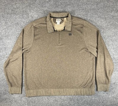 Cinch Sweater Mens 3XL Brown Quarter Zip Pullover Western Casual Workwear Cowboy