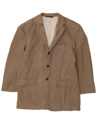 Marks & Spencer Herren 3 Knopf Blazer Sakko UK 36 Small Khaki Nadelstreifen DX11