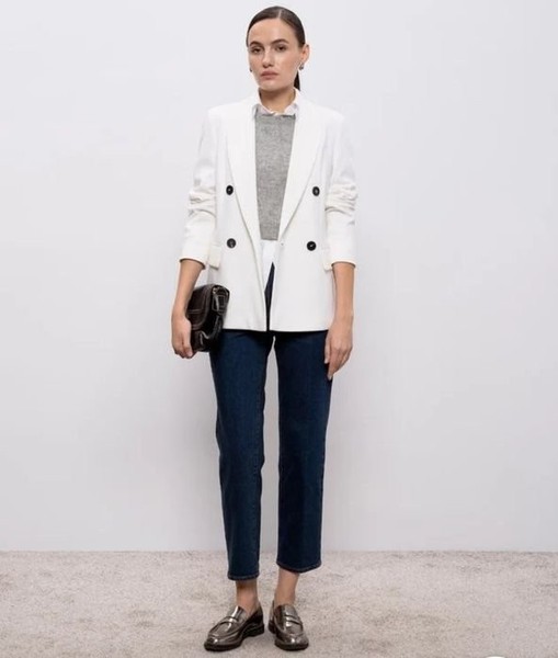 Women Guess Blazer White Wool 38