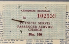 Yugoslavia 100 Dinar Belgrade Airport Passenger Service Charge Tax Revenue Stamp