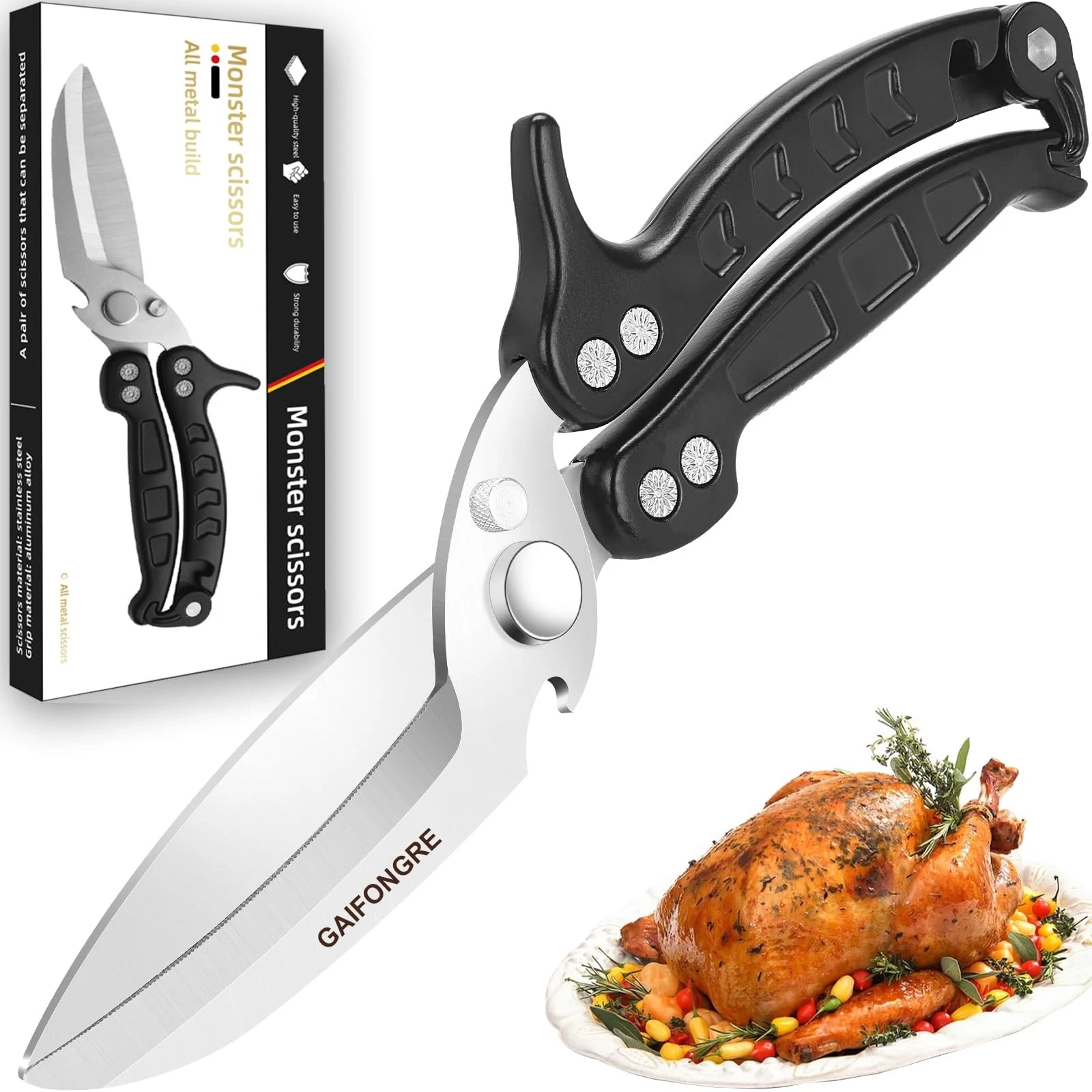 Poultry Shears Scissors Heavy Duty,Kitchen Shears,Multi-purpose Stainless Ste...