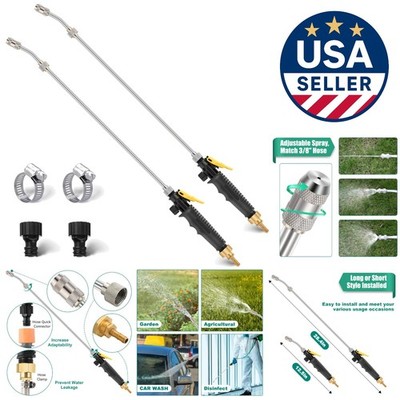 Adjustable 29'' Stainless Steel Garden Sprayer Wand with Lockable Valve (2-Pack)