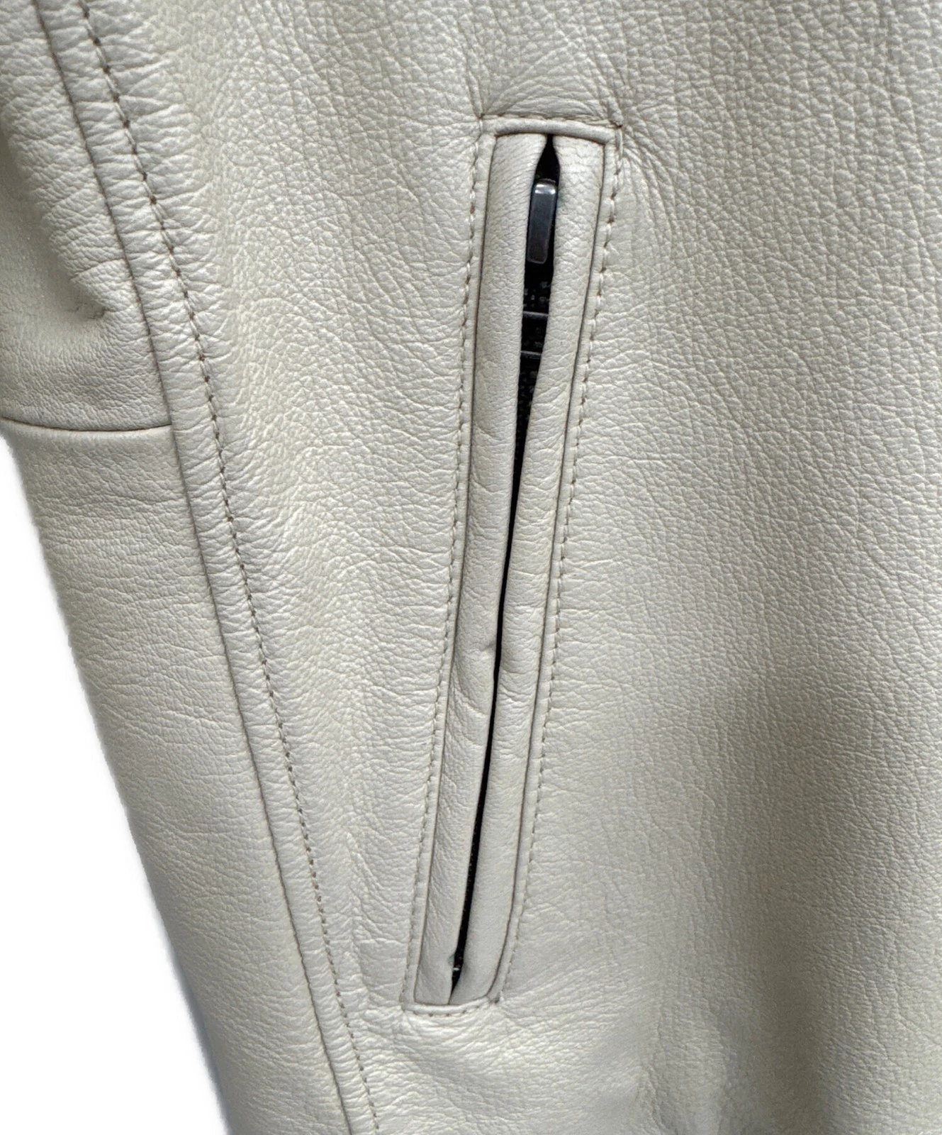 AVIREX 40th Anniversary Model Leather Riders Jacket Men's Size L Beige - product detail image 9