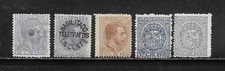 FILIPPINE FILIPINAS 1880/1896 5 NUOVI/* MH e USATI Telegrafo n in descrizione