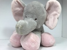 Hug Fun 12-inch Cuddly Elephant Gray w/Pink Ears Stuffed Animal Plush Baby