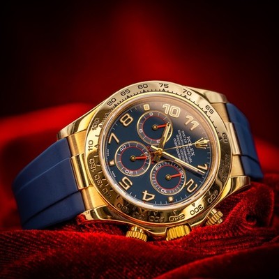 Rolex Cosmograph Daytona 116518 18K Yellow Gold Blue Racing Dial 40mm Full Set