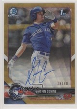 2018 Bowman Draft Chrome Pick Gold Wave Refractor 13/50 Griffin Conine Auto 9k6