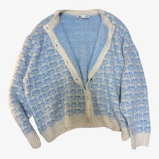  Good condition ZARA ivory light blue flower motif cardigan can be worn until