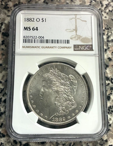1882-O Morgan Silver Dollar NGC Graded MS64