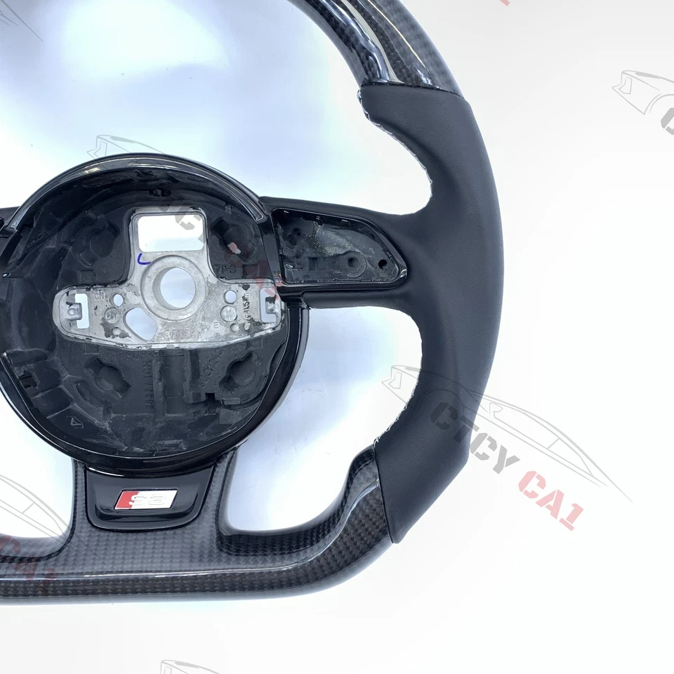 Volante de fibra de carbono personalizado para Audi A4 RS3 S4 A5 S5 B8.5 2012-2016 Foto 3 de 4