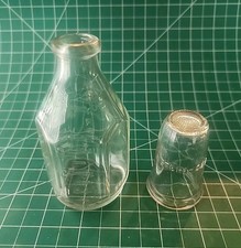 Vtg. Pyrex 4 oz. Glass Baby Bottle with Steri-Seal Glass Nipple Cover Cap - A1