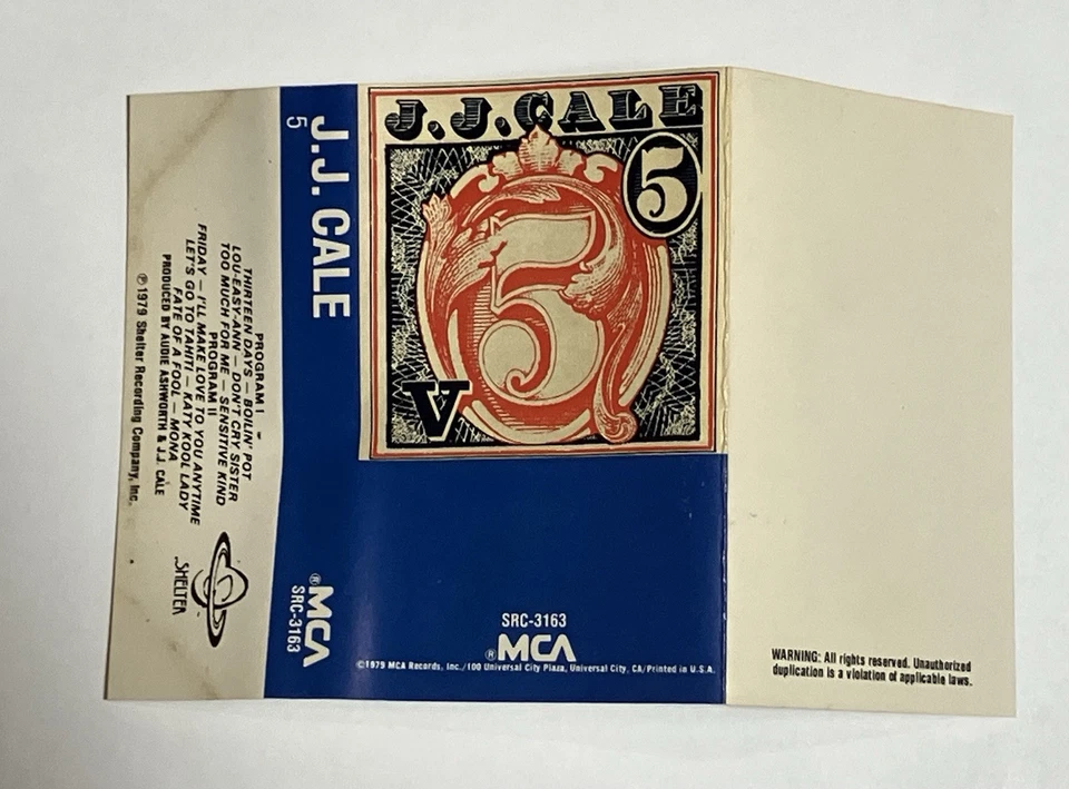 J. J. Cale - 5 - Cassette Tape Tested & Working - Image 4 of 4