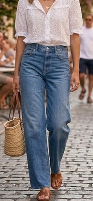 Helmut Lang Wardrobe Jean Womens Classic Blue Wash Denim Q02DW202 Size 27